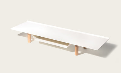 Gather Large Monitor Stand (White/Maple)