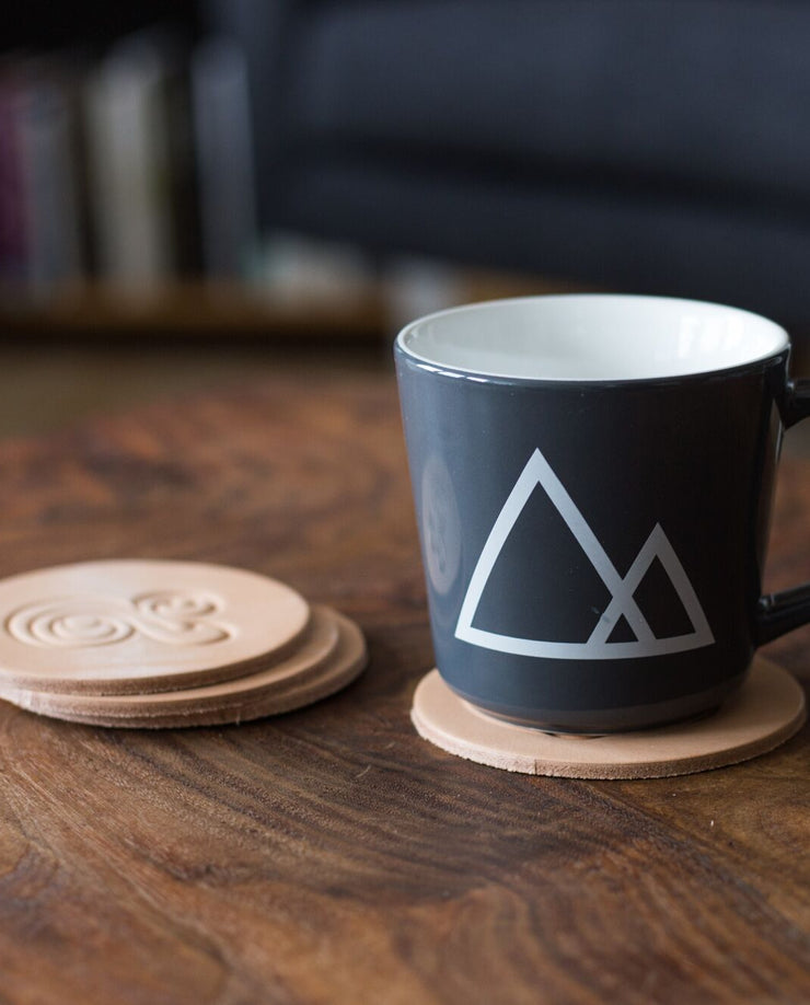 Leather Coasters (Ampersand - Set of 2 - Natural)
