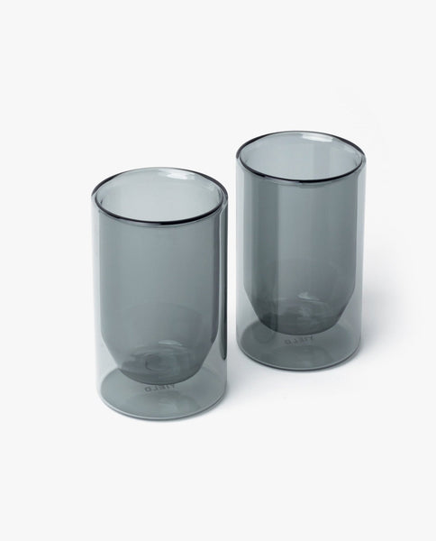 YIELD Double-Walled Glass Tumblers, Set of 2, Tall or Short Sizes