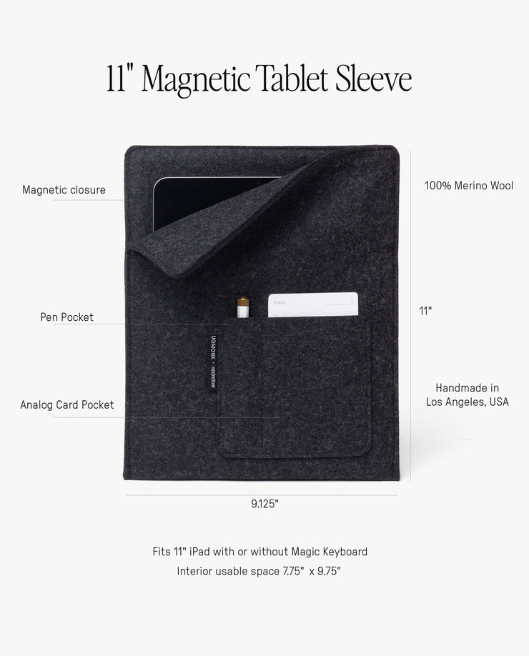 Magnetic Tablet Sleeve (Nedrelow x Ugmonk - Charcoal)