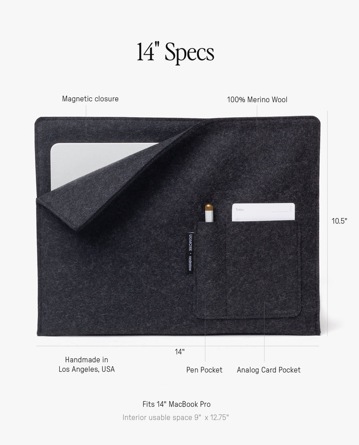 Magnetic Laptop Sleeve (Nedrelow x Ugmonk - Charcoal)