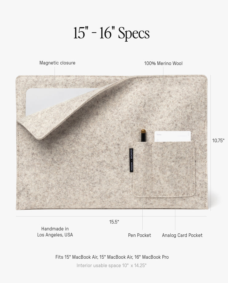 Magnetic Laptop Sleeve (Nedrelow x Ugmonk - Light Gray)