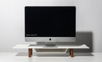 Warehouse Item - Gather Large Monitor Stand (White/Walnut) Warehouse Ugmonk