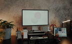 Warehouse Item - Gather Small Monitor Stand (White/Walnut) Warehouse Ugmonk