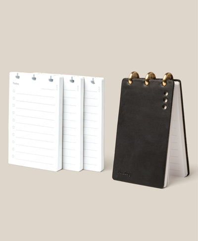 Leather Discbound Analog + 3 Refills (Black)
