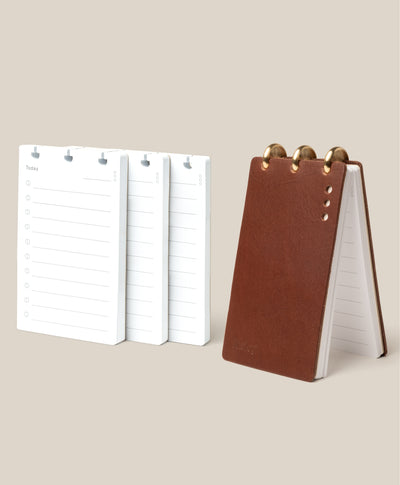Leather Discbound Analog + 3 Refills (Brown)