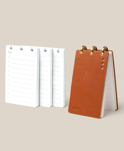 Leather Discbound Analog + 3 Refills (Tan)