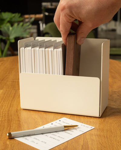 Analog Archive Box (White Steel / Walnut Wood)