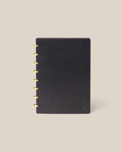 Discbound Heirloom Journal (Black Leather - Standard 6" x 8.5")