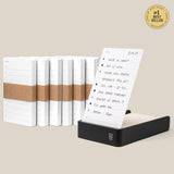 The Analog Daily Focus Kit + 6 Refills (Black Aluminum) is a sleek desktop organizer with stacked Analog Task Cards in a black holder, bundled notecard refills behind it, and a to-do list card marked with a #1 Best Seller badge in the top right.