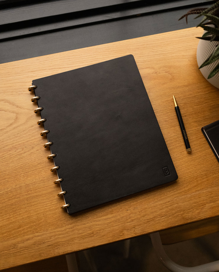 Discbound Heirloom Journal (8.5" x 11" - Black Leather)