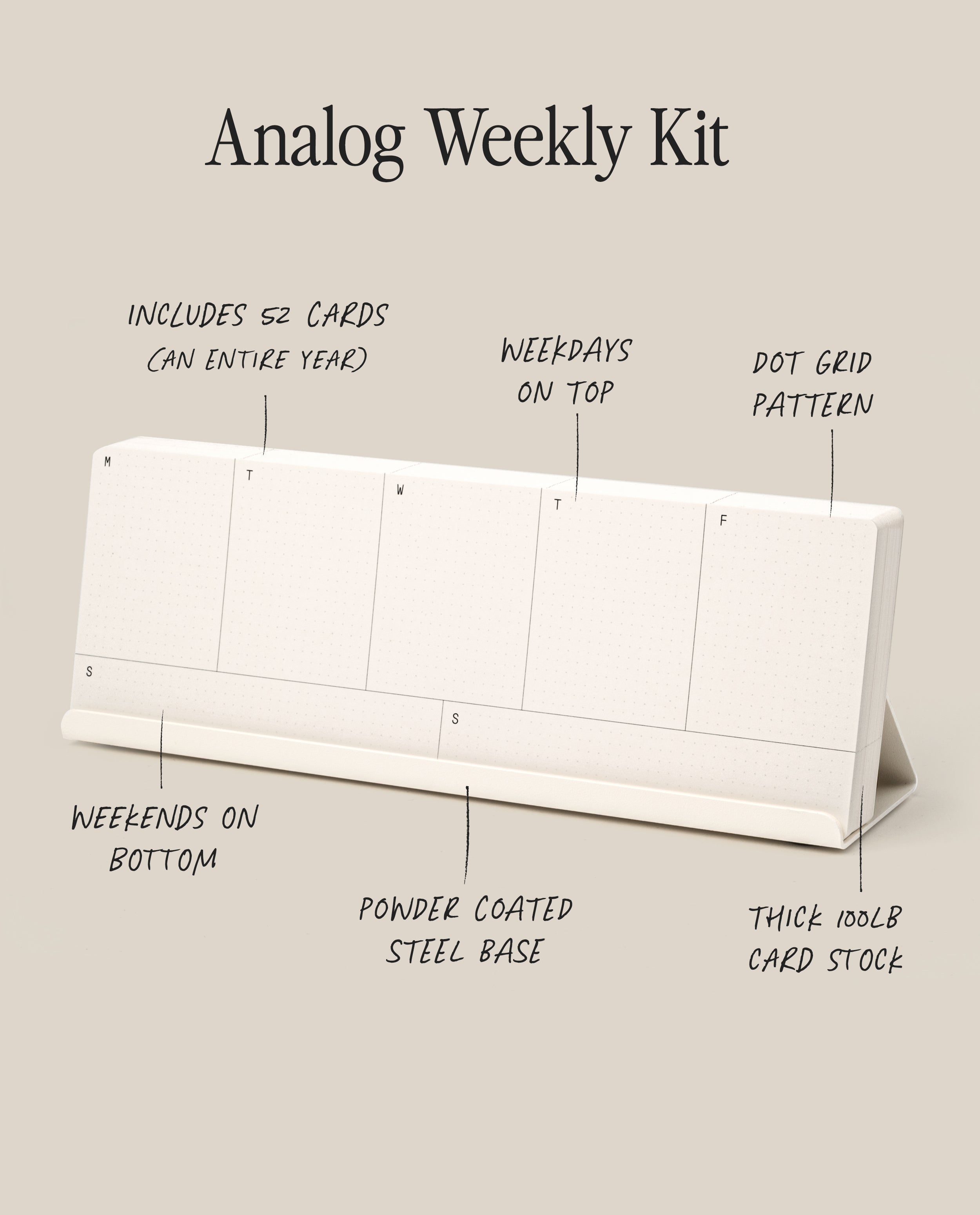 Warehouse Item - Analog Weekly Kit (White Steel) Analog Ugmonk