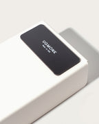 A close-up of the Gather Medium Tray (2x1 - White), a white rectangular box with a black label reading UGMONK Made in USA, made in Pennsylvania, casting a soft shadow on a light background.