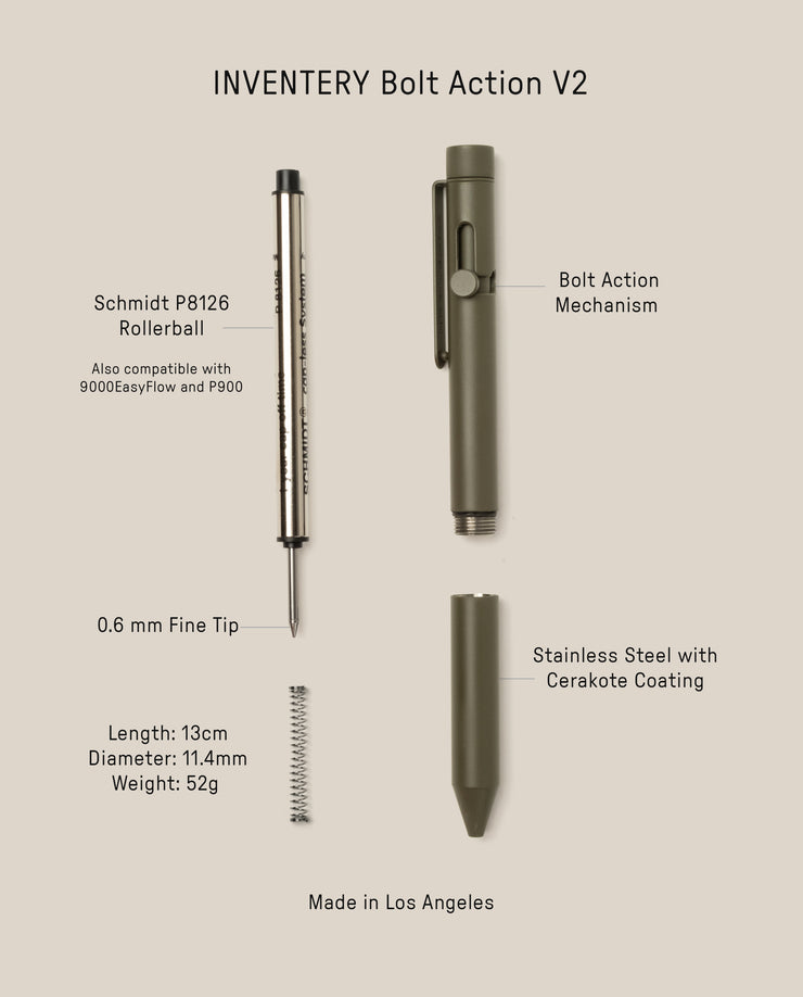 INVENTERY Bolt Action Pen (Olive Green)
