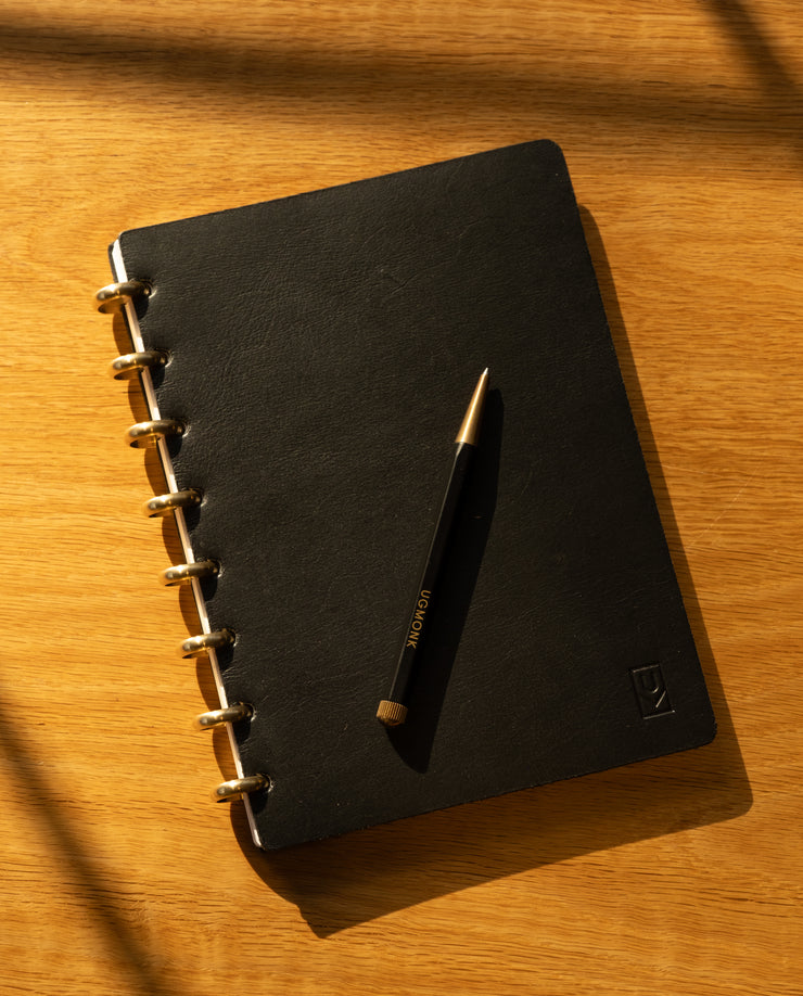 Discbound Heirloom Journal (Black Leather - Standard 6" x 8.5")