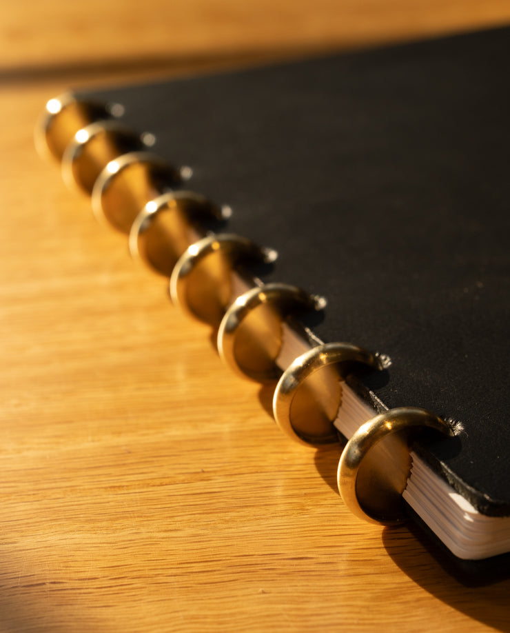 Discbound Heirloom Journal (Black Leather - Standard 6" x 8.5")