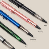The LAMY AL-star Rollerball (Graphite) is showcased diagonally on a light background, highlighting its sleek design, refillable rollerball feature, and smooth writing performance.
