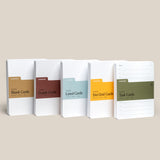 The Analog Card Variety Pack - Large features five stacks of 3" x 5" cards—Blank, Graph, Lined, Dot Grid, and Task—with each label highlighted by a unique color accent.