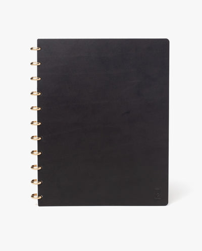 Discbound Heirloom Journal (Large 8.5" x 11" - Black Leather)