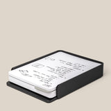 The Analog Capture Kit - Large (Black Aluminum) features a sleek black aluminum card tray holding large dot grid cards with simple black text and line drawings, displayed on a plain beige background.