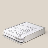 The Analog Capture Kit - Large (Silver Aluminum) features a sleek silver aluminum card tray holding large dot grid cards with black text and simple diagrams, displayed on a neutral beige background.