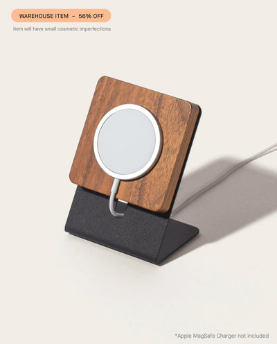 Warehouse Item - Gather MagSafe Phone Stand (1x1 - Black/Walnut)