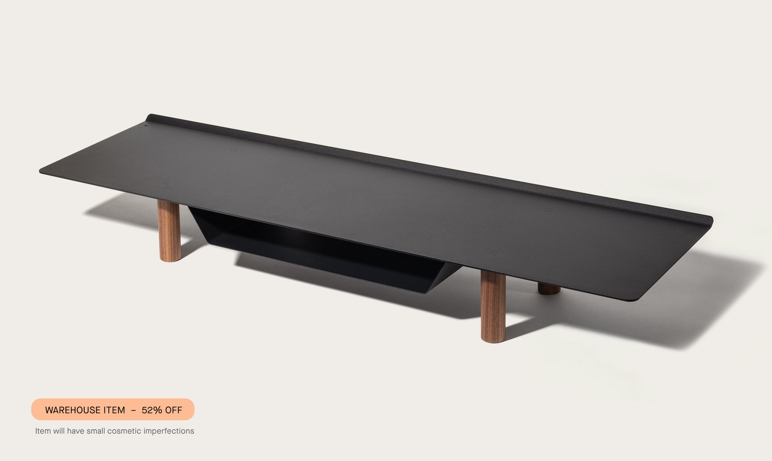 Warehouse Item - Gather Large Monitor Stand (Black/Walnut)