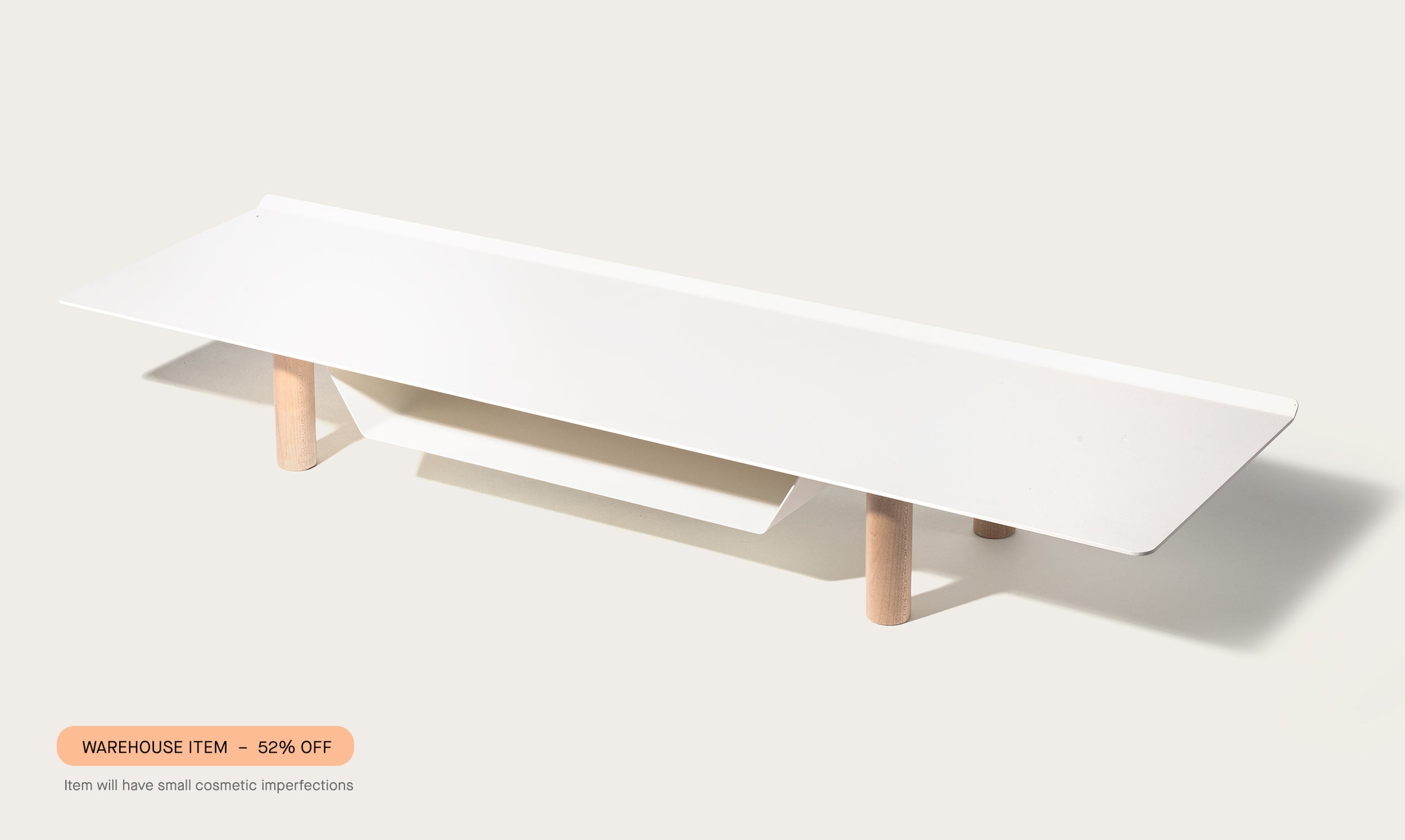 Warehouse Item - Gather Large Monitor Stand (White/Maple)