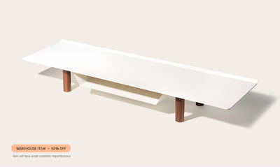 Warehouse Item - Gather Large Monitor Stand (White/Walnut)