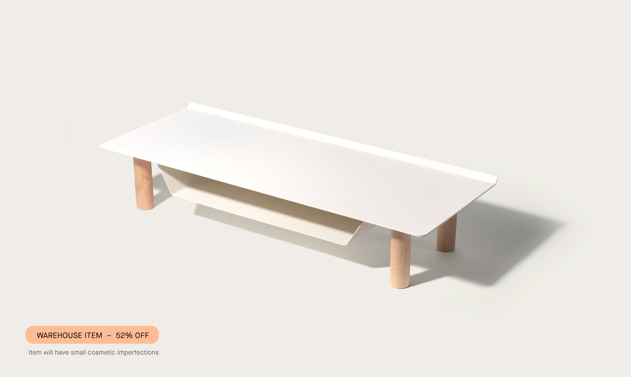 Warehouse Item - Gather Small Monitor Stand (White/Maple)