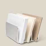 The Complete Analog Collection (Silver Aluminum) includes four upright notepads—Today, Inbox, and Someday—displayed in a sleek silver desktop organizer against a light beige background.