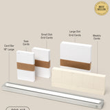 A photo of the Analog Card Bar - Pro Kit (Silver) showing task cards, small and large dot grid cards, and weekly cards, all displayed upright with a “Best Seller” badge in the top right corner.