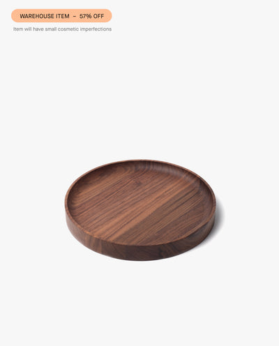 Warehouse Item - Round Valet Tray (Walnut - Medium)