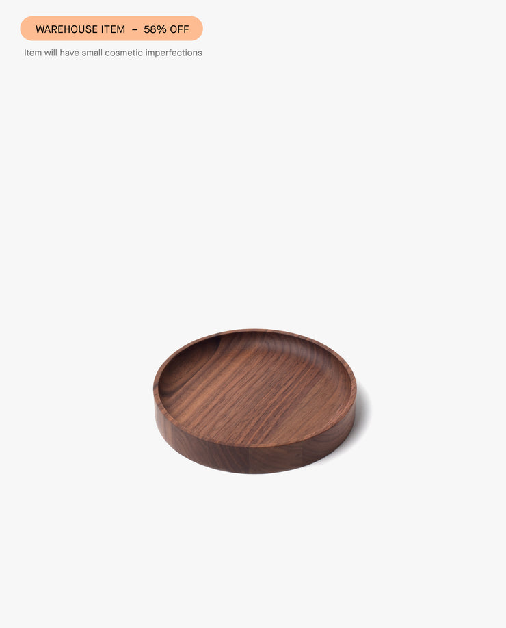 Warehouse Item - Round Valet Tray (Walnut - Small)