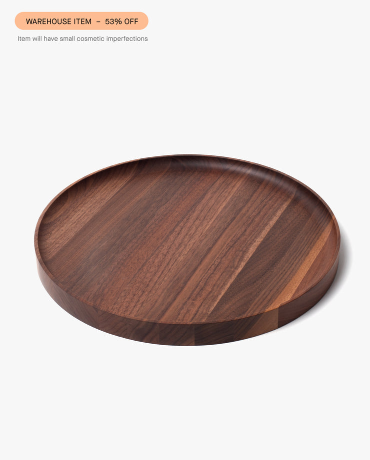 Warehouse Item - Round Valet Tray (Walnut - XL)