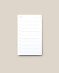 Analog - Today Cards feature a blank daily planner page with a “Today” heading, lined sections for writing tasks, and checkboxes beside each line, all set against a plain beige background—ideal for implementing your preferred productivity system or using an analog cards approach to task prioritization.