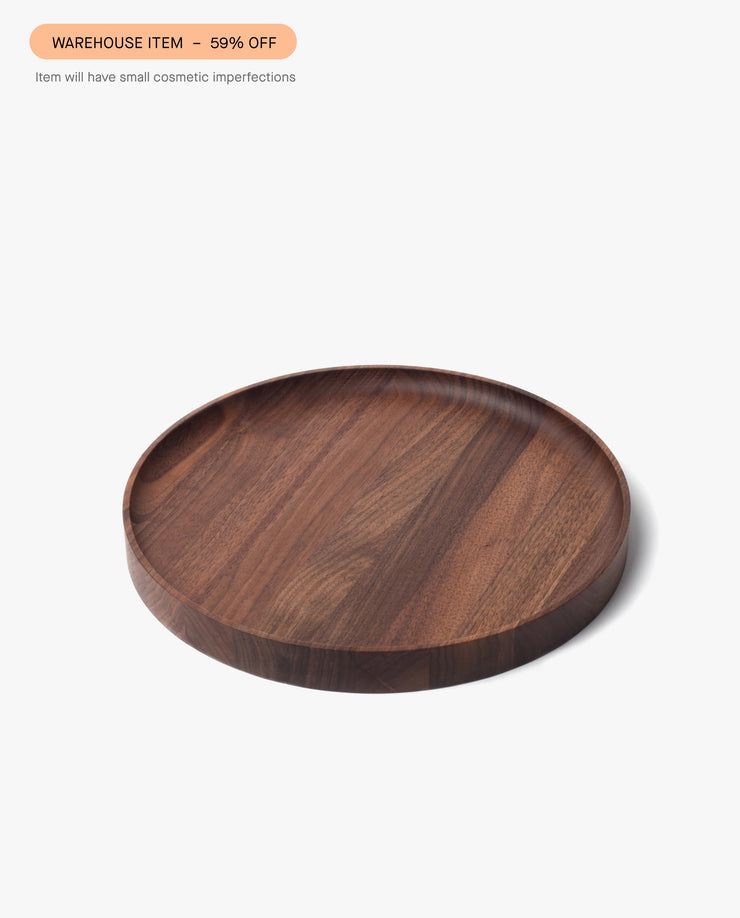 Warehouse Item - Round Valet Tray (Walnut - Large)