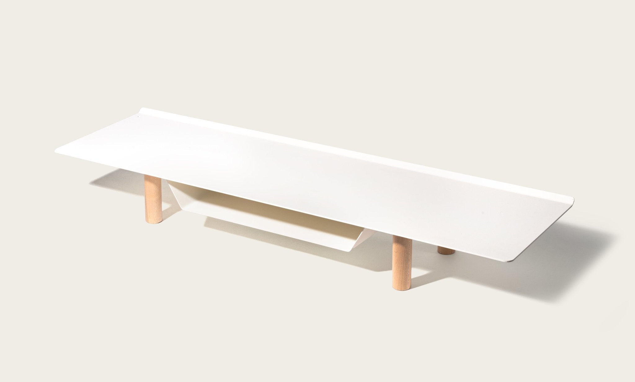 Gather Large Monitor Stand (White/Maple)