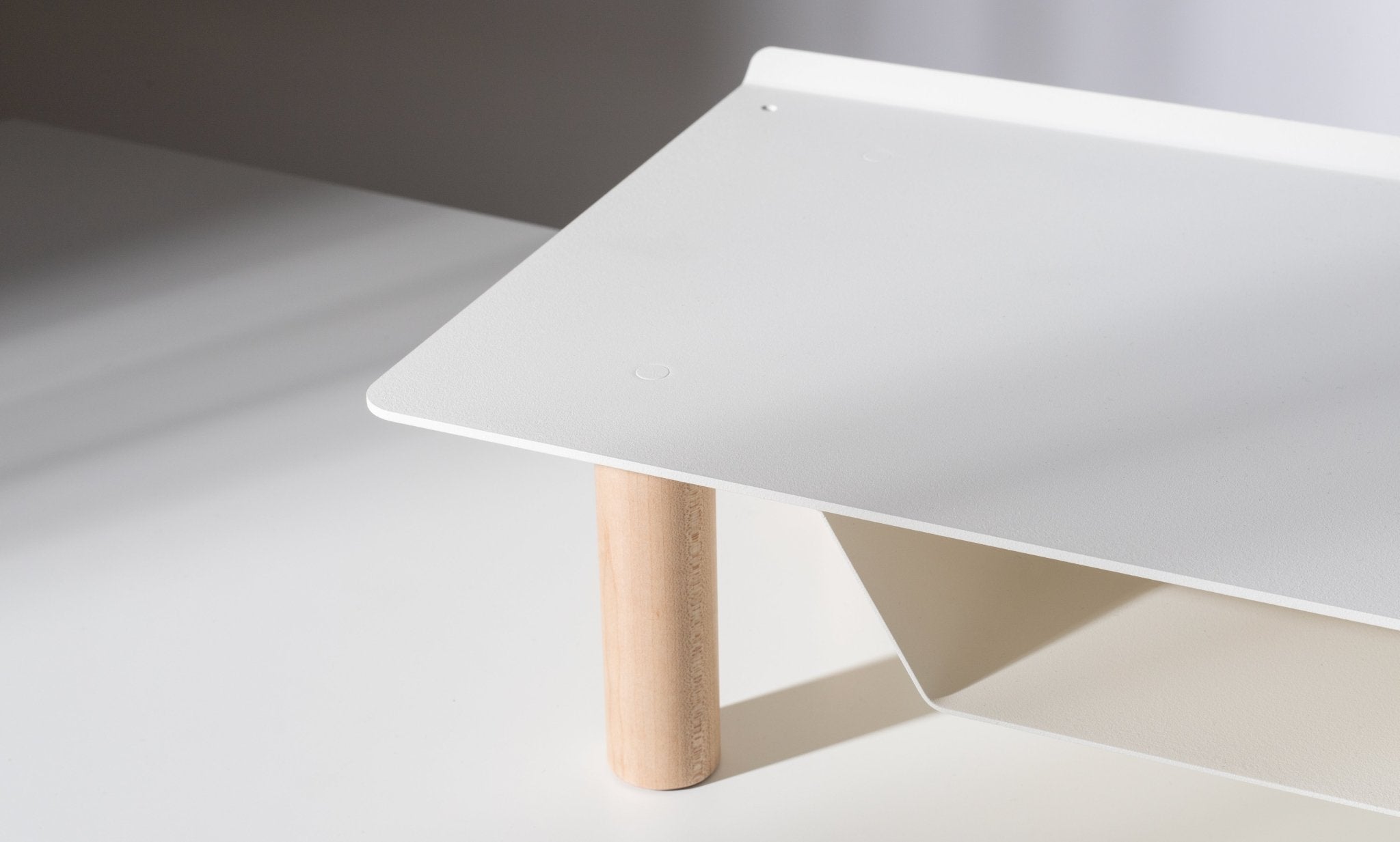 Gather Small Monitor Stand (White/Maple)
