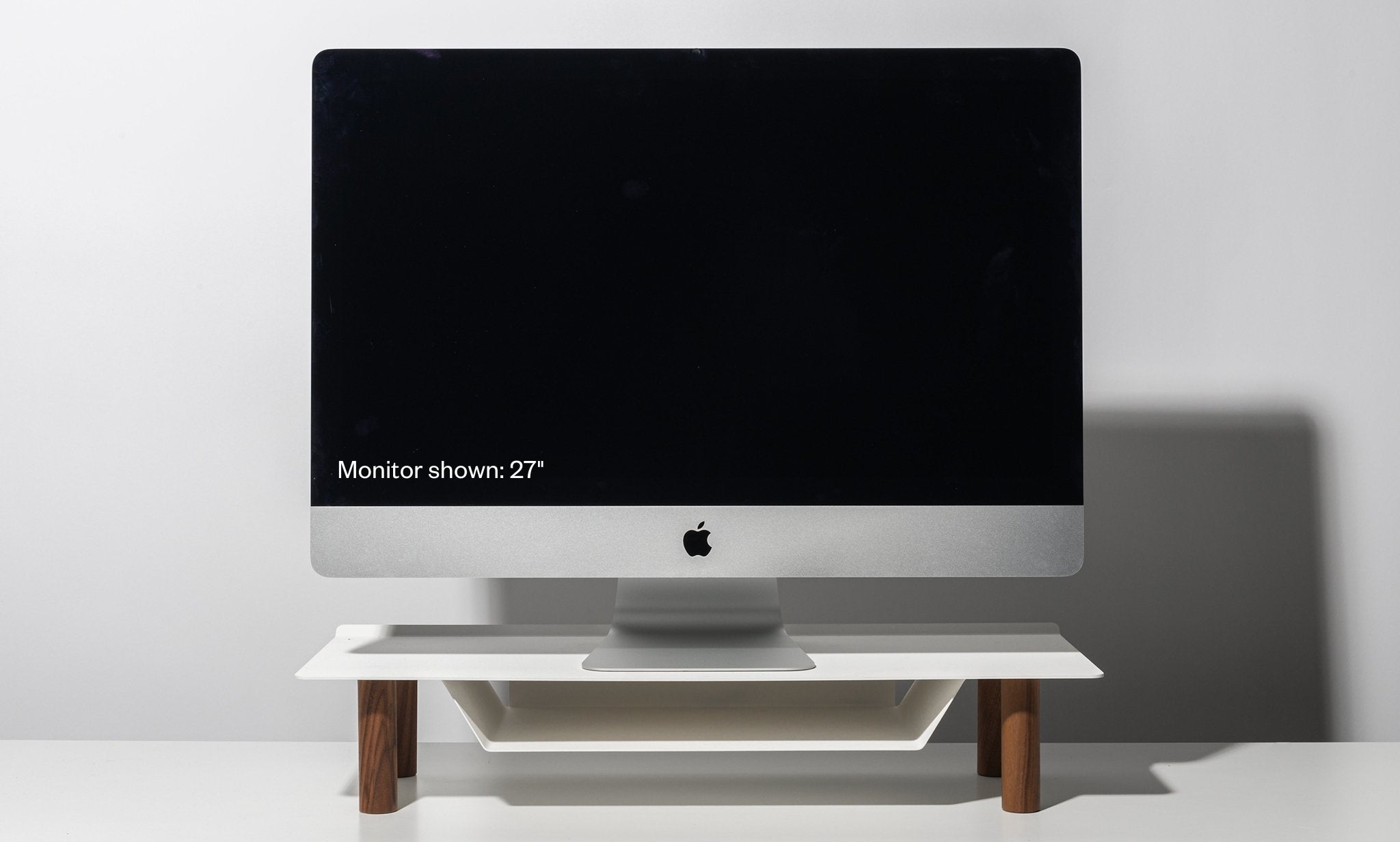 Gather Small Monitor Stand (White/Walnut) – Ugmonk