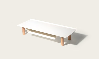 Gather Small Monitor Stand (White/Maple)