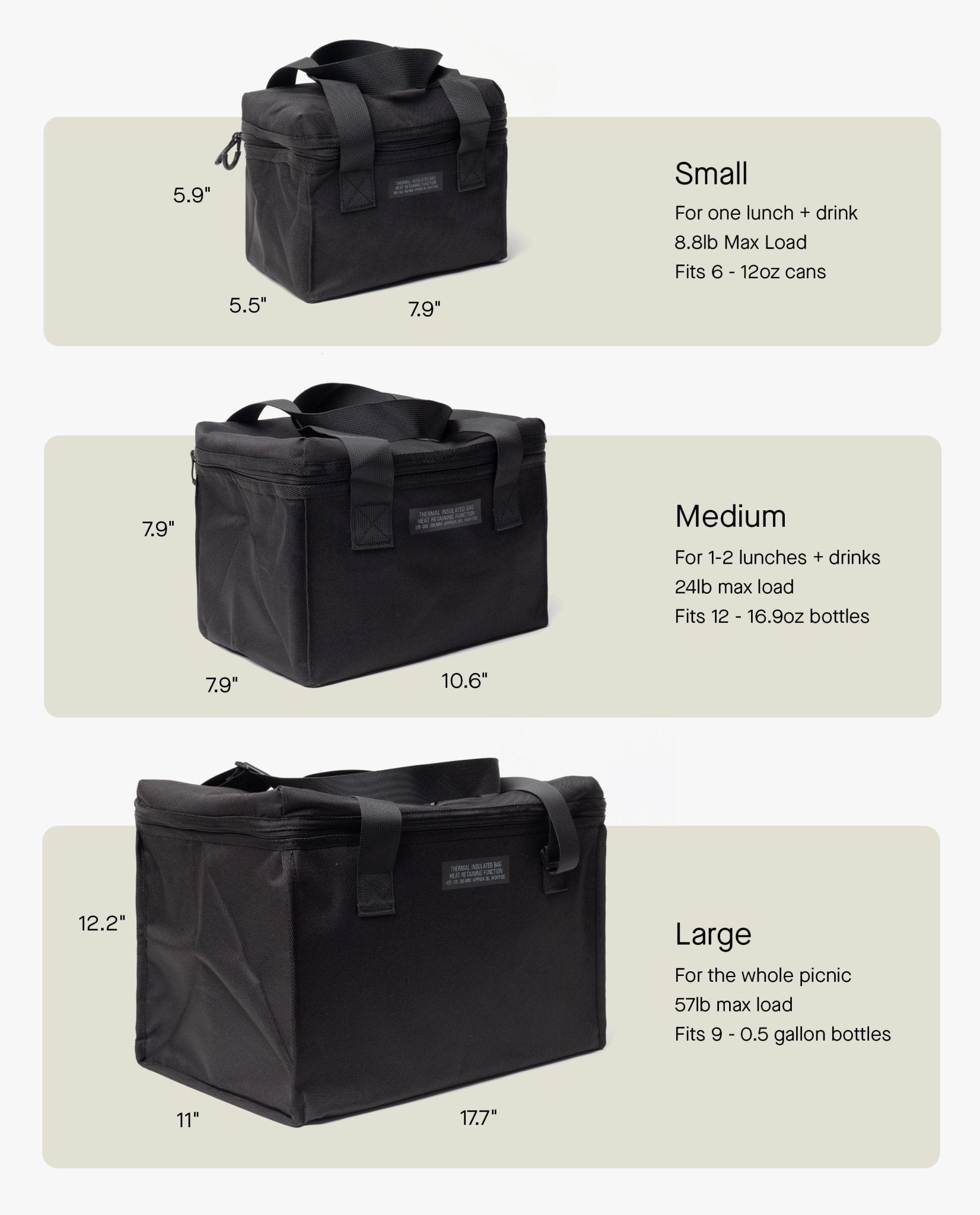 Warehouse Item - Hightide Cooler Cargo Bag (Large - Black) Hightide Ugmonk
