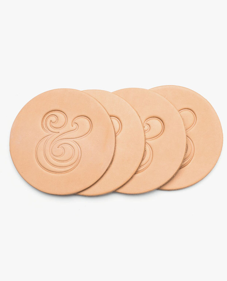 Leather Coasters (Ampersand - Set of 2 - Natural)